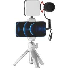 SmallRig 3752 VK-50 Vlog Kit (White) pöytäjalusta mikrofoni ja LED -valo