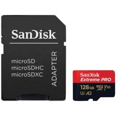 SanDisk Extreme Pro 128GB MicroSDXC (200MB/s) UHS-I (U3 / V30 / A2 / C10) muistikortti