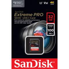 Sandisk Extreme Pro SDHC 32GB Memory Card (100MB/s) -muistikortti