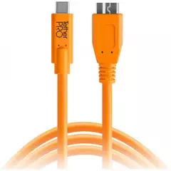 Tether Tools TetherPro (4,6m) USB Type-C to USB 3.0 Micro-B kulmamallinen kaapeli - Oranssi