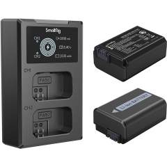 Smallrig 3818 Charger Kit -tuplalaturi + akut (Sony NP-FW50)