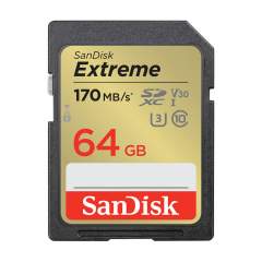 SanDisk Extreme 64GB SDXC (170MB/s) UHS-I (U3 / V30) muistikortti