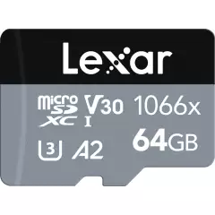 Lexar Silver 64GB 1066x microSDHC UHS-I (R160/W70) -muistikortti