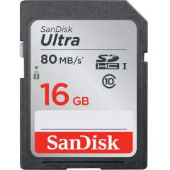 SanDisk Ultra 16GB SDHC (80Mb/s) Class 10 UHS-I -muistikortti