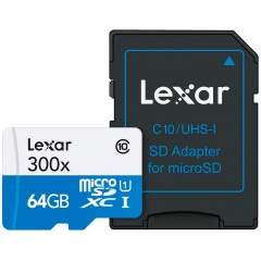 Lexar 64GB 300x microSDHC UHS-I (U1) muistikortti