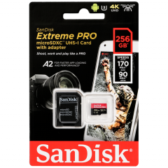 SanDisk Extreme Pro 256GB MicroSDXC (170MB/s) UHS-I (U3 / V30 / A2 / C10) muistikortti