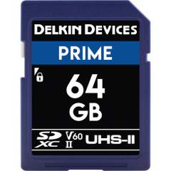 Delkin Prime 64GB SDXC (Read: 300Mt/s, Write: 100Mt/s) UHS-II (U3 / V60)