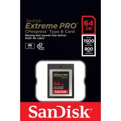 Sandisk Extreme Pro 64GB CFexpress (Write: 800mb/s, Read: 1500mb/s) muistikortti