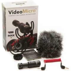 Rode VideoMicro mikrofoni + Rode WS9 tuulisuoja