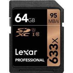 Lexar Professional 64GB SDXC UHS-I (633x, V30 / U3) muistikortti