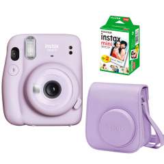 Fujifilm Instax Mini 11 pikakamera + laukku ja filmipaketti - Lilac Purple