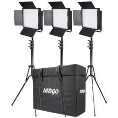 Ledgo LG-900CSCII 3KIT -valaisupaketti (3x valo + jalustat + laukku)