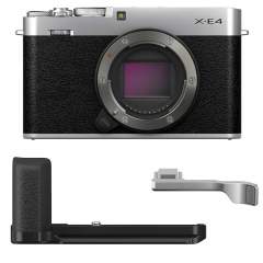 Fujifilm X-E4 ACC Kit -kamera ja tarvike kit (hopea)