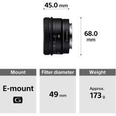 Sony FE 40mm f/2.5 G -objektiivi